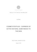 COSMETOTEXTILES - CARRIERS OF ACTIVE NATURAL SUBSTANCES TO THE SKIN