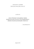prikaz prve stranice dokumenta Opus produkt dizajnera Torda Boontjea kao poticaj za istraživanje i izradu kolekcije dizajna tekstila